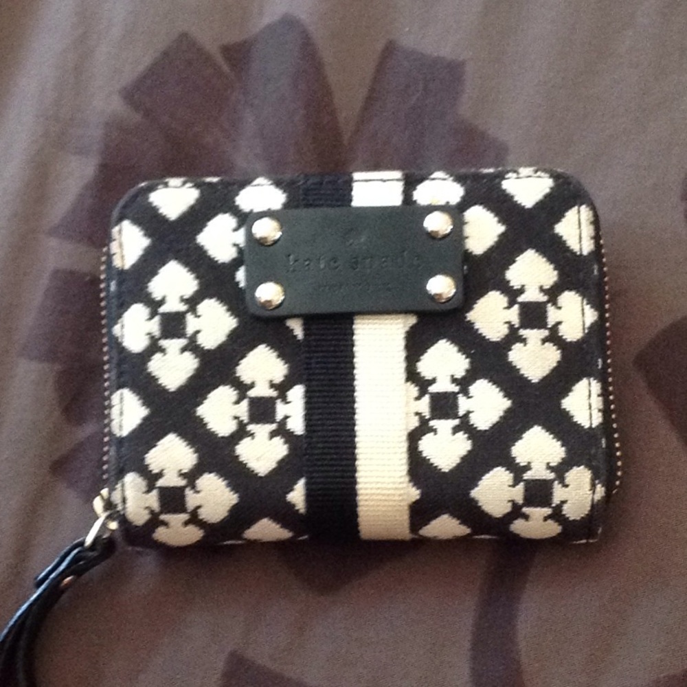 Kate Spade Vintage Black and White Card Case Wallet